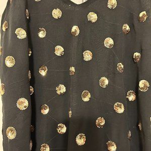Jack by BB Dakota Black Cocktail Dress with Gold Dot Sequin - XS